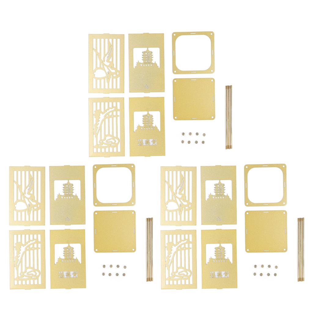 Pen Holder Gold Unique Design Chinese Tower Easy Assembly Surfaces Plating Metal Pen Holder for