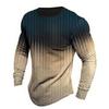 Stylish Gradient Vertical Striped Long Sleeve T-shirt, Casual