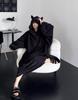 Rayiisuy Pajama Thick Long Little Devil Perfect for Fall and Cold Weather Protection Women's Blanket, Fleece-Lined Loungewear, All-in-One, Sleeves,