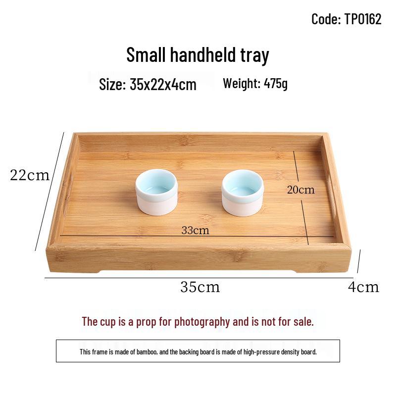 Handcrafted Japanese Orchid Rectangular Wooden Tea Tray with Custom Logo for Hotels and Restaurants