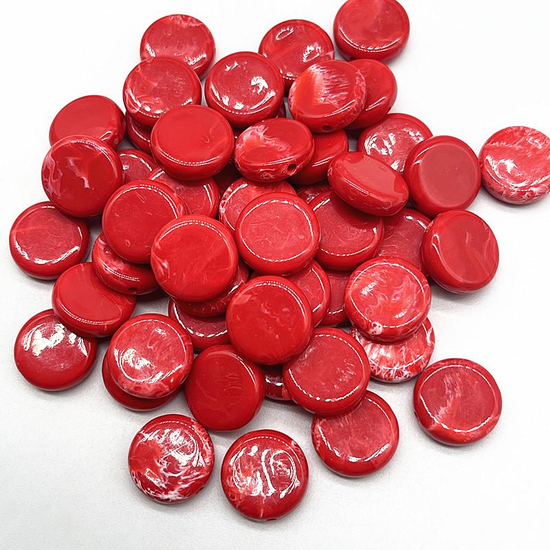 20pcs 15mm Imitation Natural Stone Beads Oval Shape Acrylic Beads for Jewelry Making DIY Handmade Earring Accessories