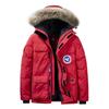 Men's Large Hooded Goose Down Jacket with Fur Collar, Outdoor & Winter Warmth