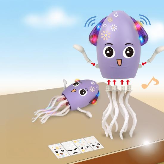 Electric Dancing Octopus Toy with LED Lights Music Smart Obstacle Avoidance Octopus