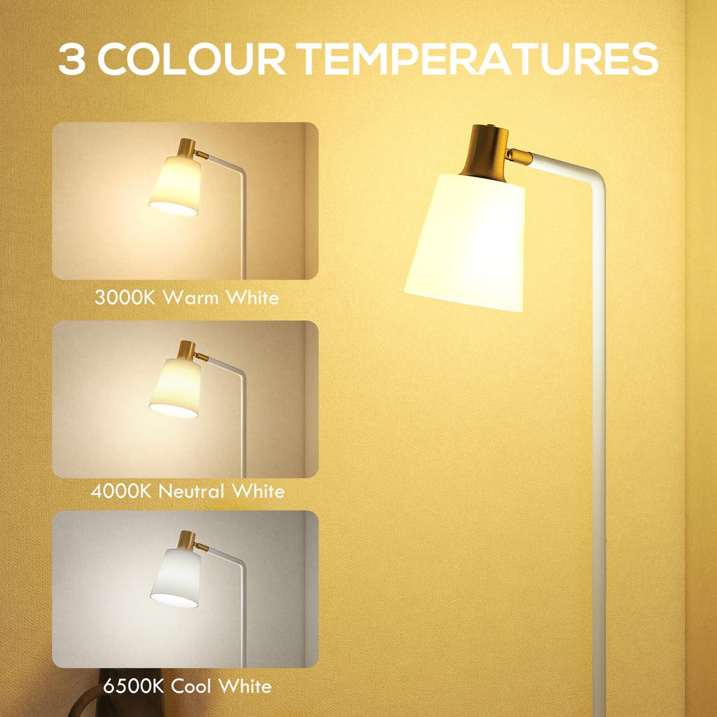Modern Standing Lamp Floor Lamp With 350 degrees  Rotatable Head For Living Room White