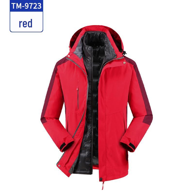 Custom Logo Waterproof Three-in-One Work Jacket - Ideal for Auto Repair and Property Management Work Uniforms M красный
