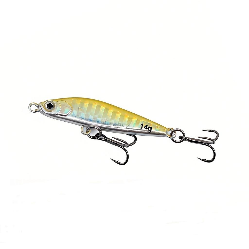 Single Piece Iron Plate Fish Scale Lure with Live Fish Paint, Long Cast, Floating/Falling, Bass Aspius Glitter for Freshwater and Sea Fishing.