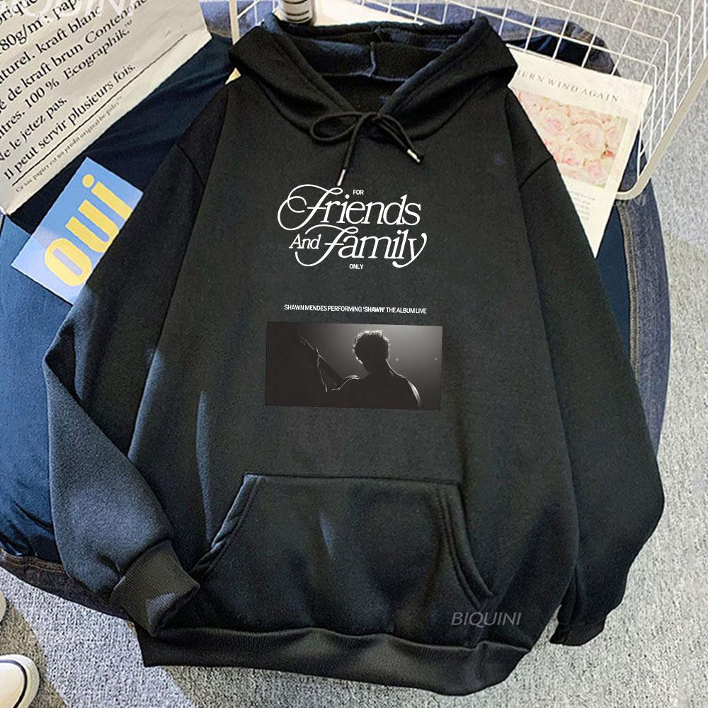 For Friends and Family Only Tour Hoodies Shawn Mendes Graphic Sweatshirts Streetwear Fashion Printing Singer Pullovers Hooded