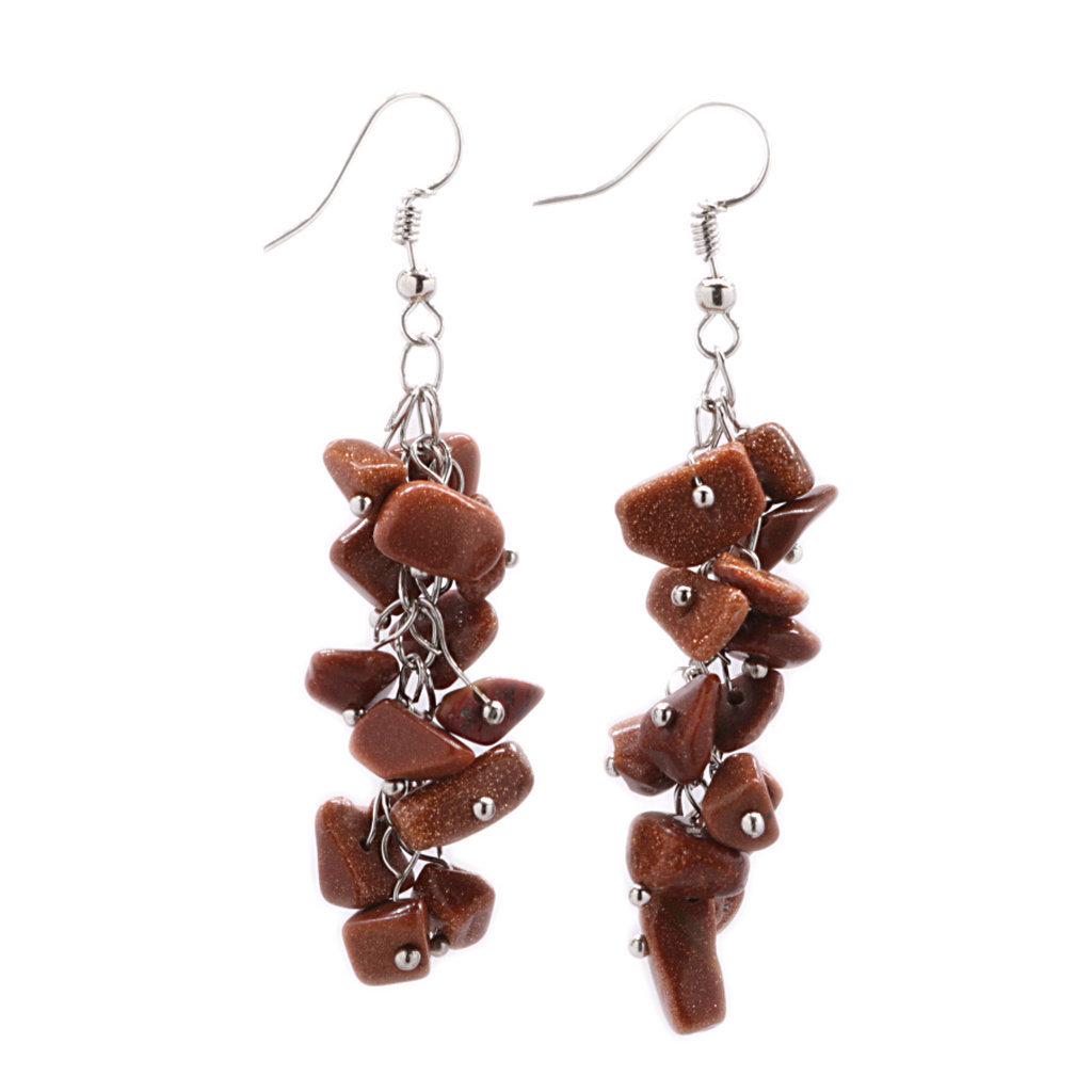 Handmade Crystal Irregular Chip Dangle Earrings with Alloy Hooks for Women – Multiple Styles