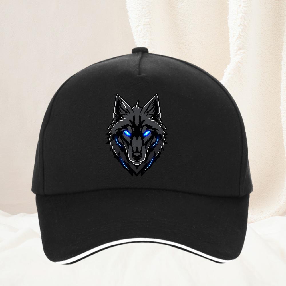 Blue Eyed Wolf cartoon Baseball Cap Adjustable golo hat Summer Sun Hat Trucker Caps Dad Hats