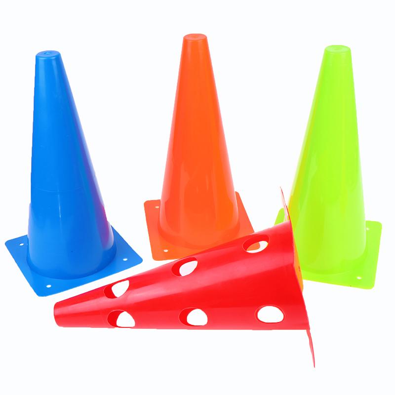 5Pcs 32Cm Barrier Football Road Flat Training Cone Perforated Sign Obstacles Road Cones Soccer Basketball Training Equipment