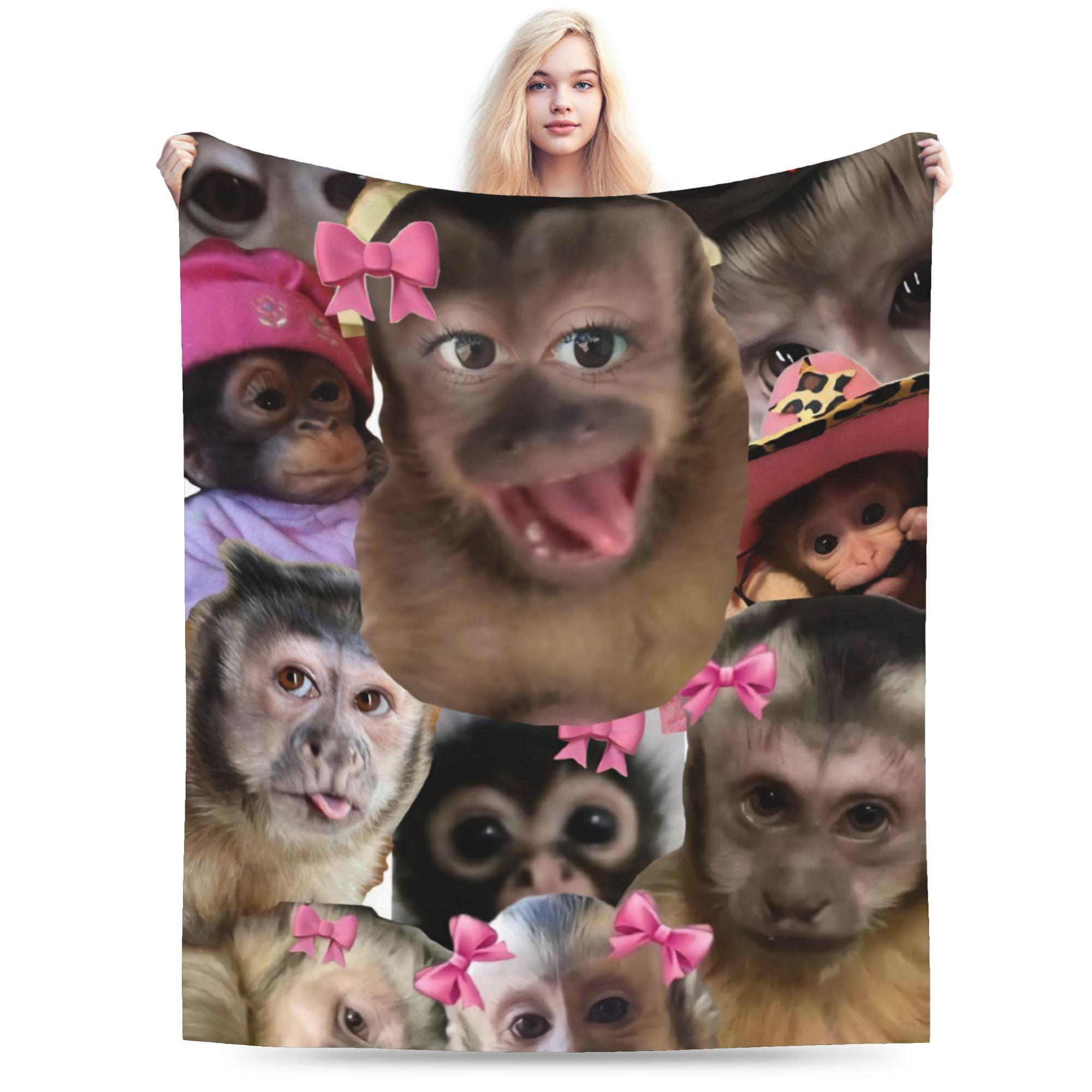 

Funny Monkey Cartoon Blanket Multiple Sizes Soft and Lightweight Throw Blankets for Couch Sofa and Bed 75x90cm