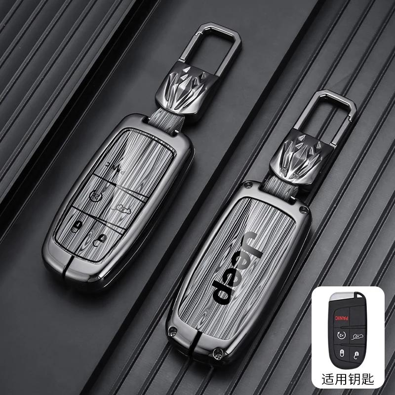 Pour Jeep Alliage de Zinc Étui de Clé de Voiture Sans Clé Pour Jeep Grand Cherokee WK2 KL Wrangler JK Renegade Commander Compass 2018 2022 Auto