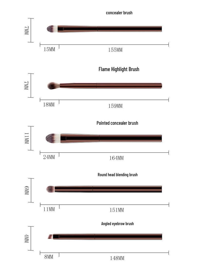 HG Complete Makeup Brush Set: Powder, Blush, Foundation, Eyeshadow, Concealer & Lip Brushes - Mo Yu Beauty Tools