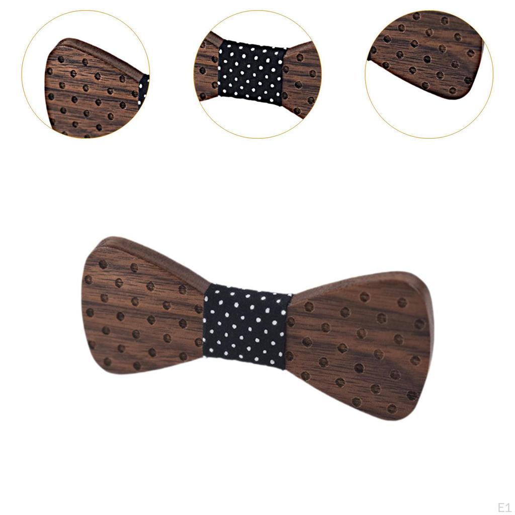 Boys Bowtie Novelty Gift Decor Wooden Bow Tie for Dinners Wedding Business Prom