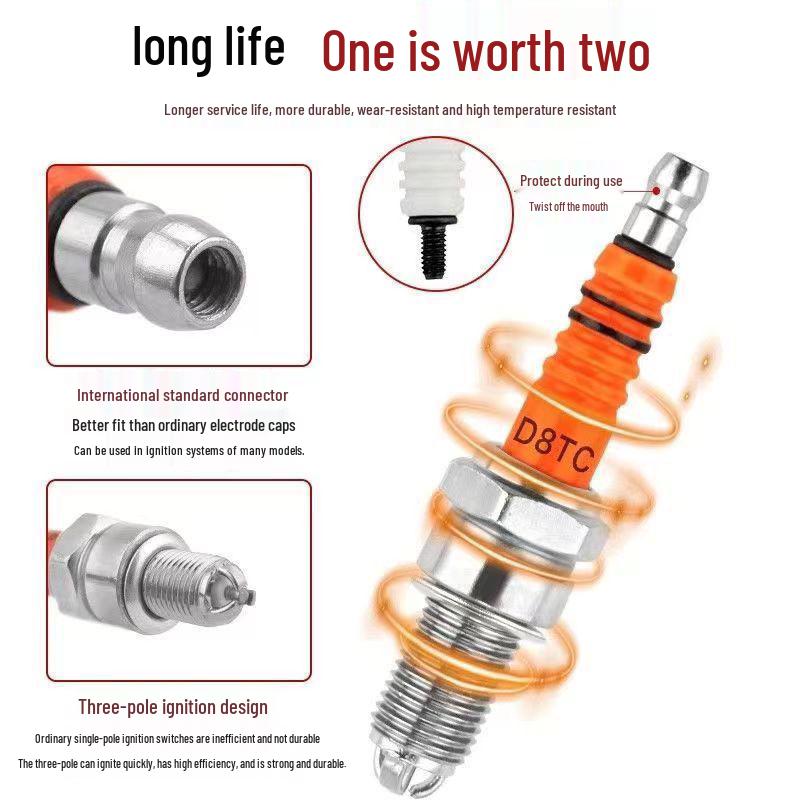 Qianjiang Lima Universal Xuanhuo Triple-Electrode Double Iridium Platinum Enhanced Motorcycle Spark Plug