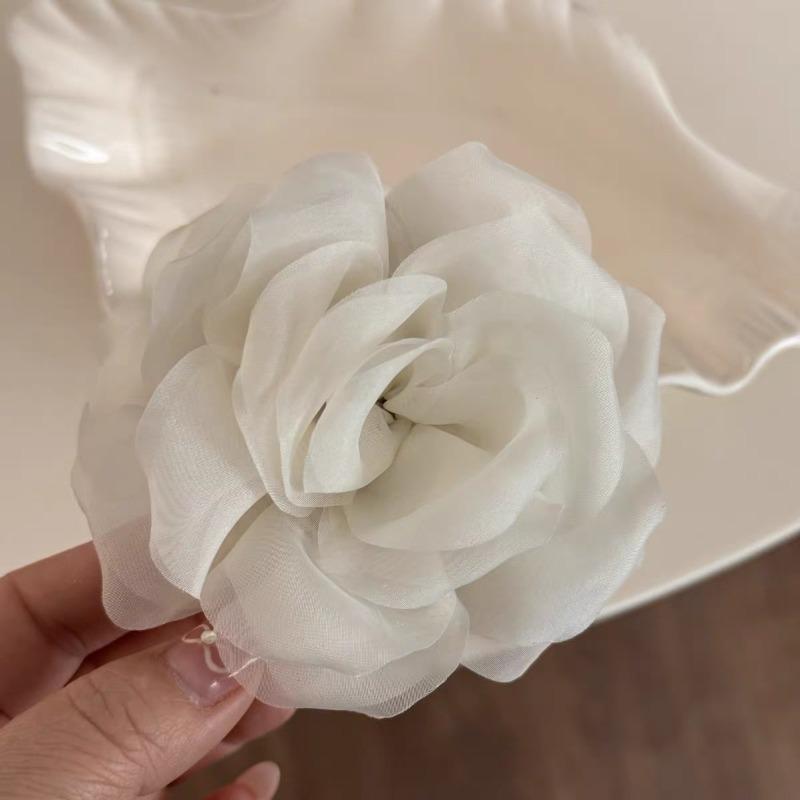 Fermacapelli Fiore in Rete Super Divino, Fermaglio a Pinza di Squalo Stile di Alta Gamma Attaccato alla Nuca, Copricapo Semplice ed Elegante