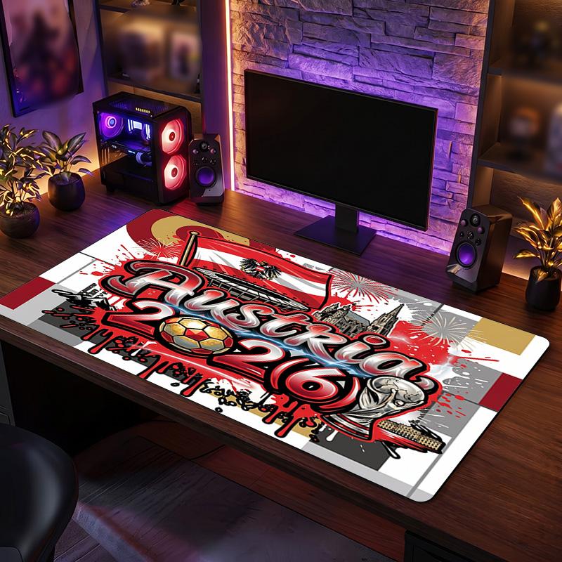 Austria Football Crest Mouse Pad, Extended Non Slip Rubber Desk Mat for Gaming Office Laptop Fan Gift