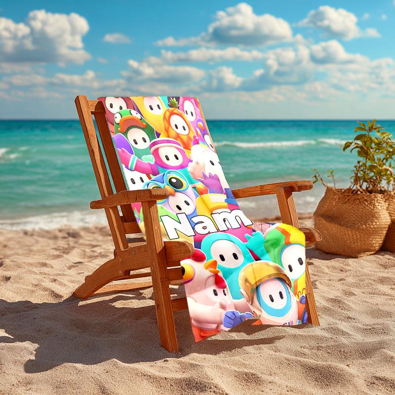 Personalized Customized Proof Beach Towel with Stumble Guys Pattern - Soft, Absorbent,quick-drying,perfect Swimming,camping&bathing
