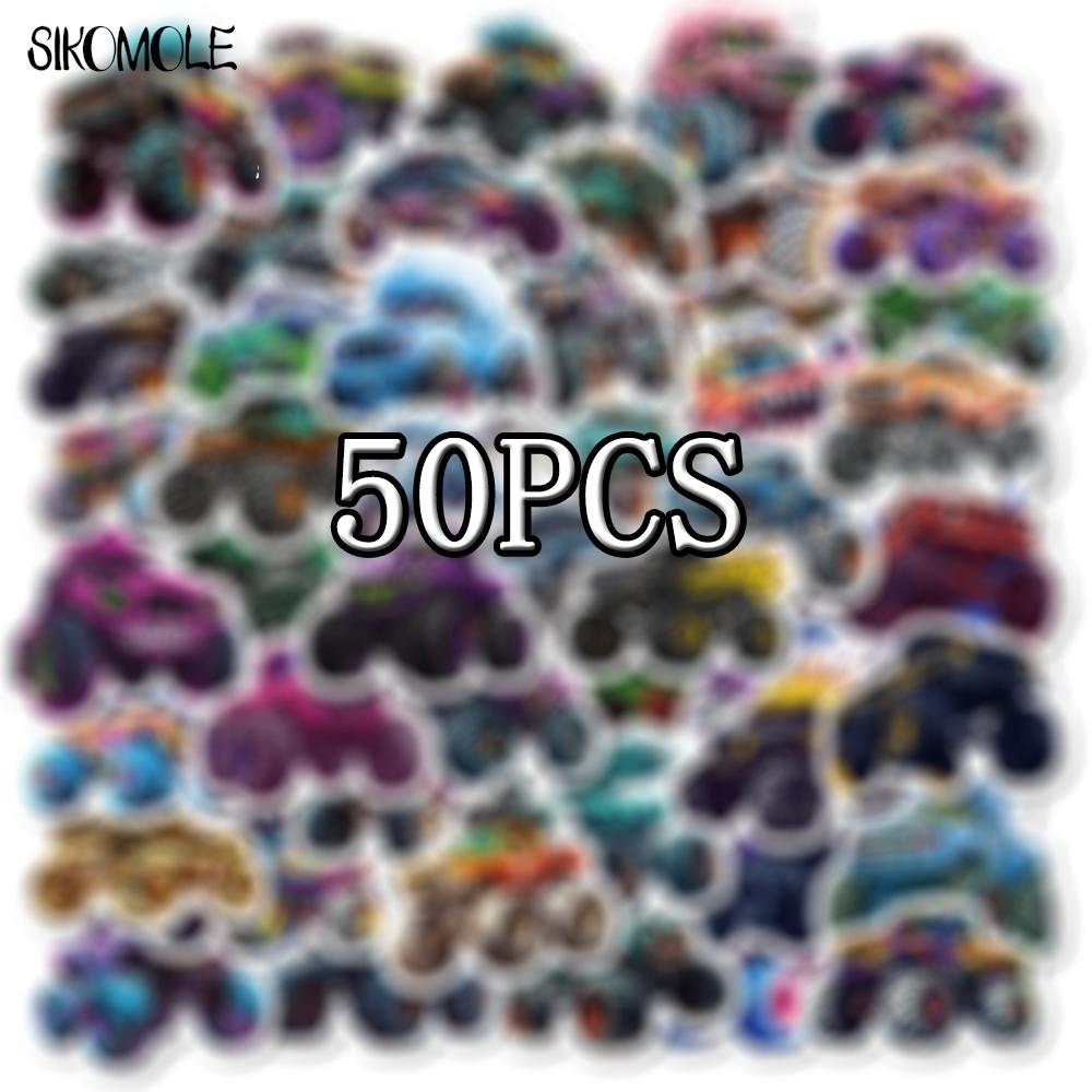10 30 50pcs Cartoon Monster Truck Stickers Handsome Car DIY Phone Laptop Guitar Travel Luggage Skateboard Toy Graffiti Sticker