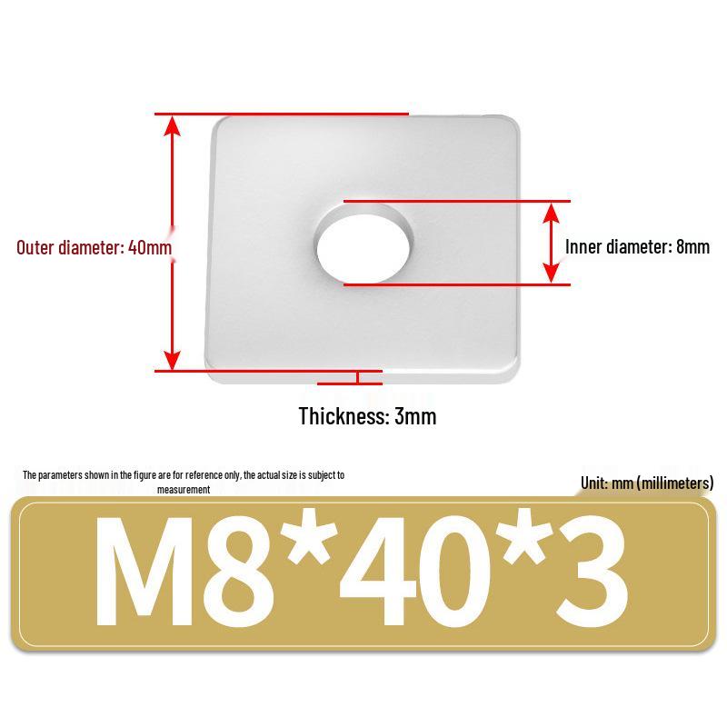 304 Stainless Steel Thickened Square Flat Washers M4-M24