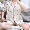New Cloud Cotton New Three-piece Set Sweet and Cute Hello Kitty Cartoon Cardigan Pajamas Loungewear Set