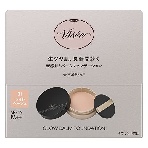 Visee Glow Balm Foundation 01 Light Beige 15g Spf15/pa++ Pores Glossy Skin Beauty Serum Ingredients