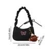 Fashionable Armpit Bag For Women Embroidery Butterfly Bag Bow Y2k-Style Bag Shoulder Makeup Lip E7T4