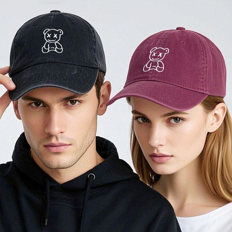 Xx Little Bear Embroidery Baseball Cap For Men Women Washed Cotton Dad Hat Adjustable Unisex Casual Sports Caps
