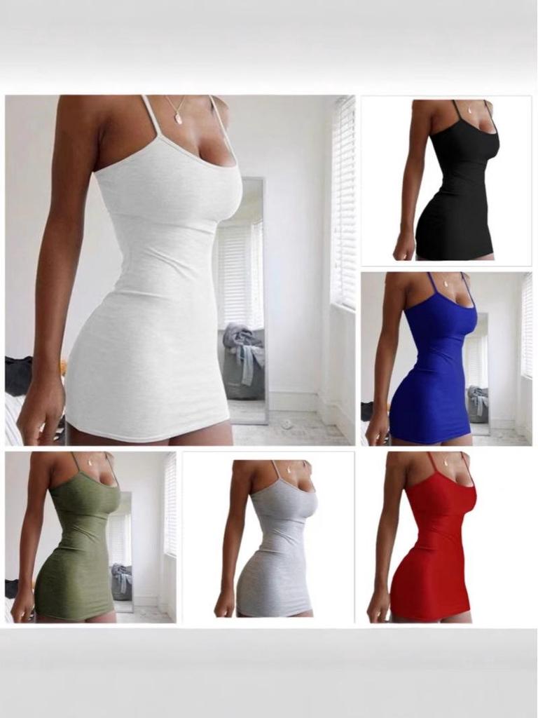 Women's Cross-Border Summer Bodycon Dress - Sexy Slip Style for Nightclubs, Available in Multiple Colors