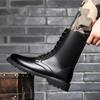 Martin boots men's autumn and winter cowhide high-top boots, British style trend biker boots, non-slip cargo boots