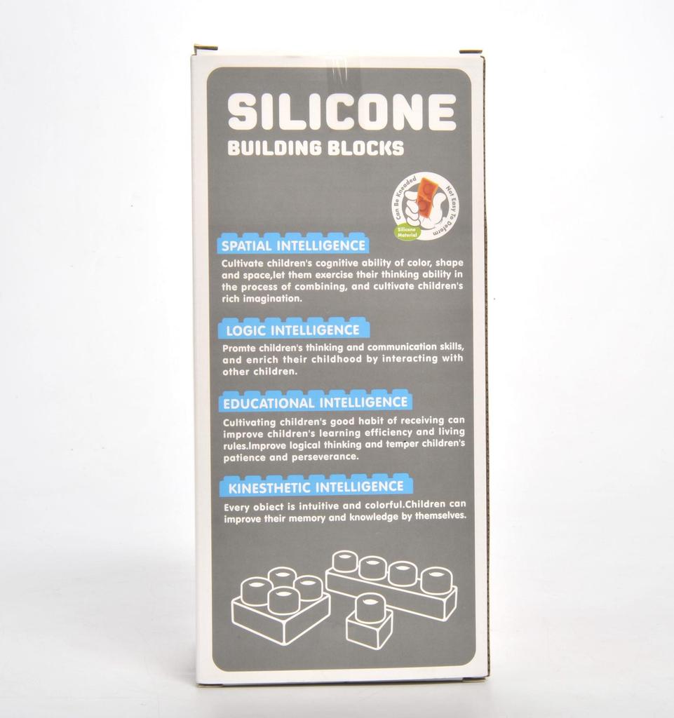 Silicone Teething Building Blocks for Babies - Chewable, Large Pieces, Early Education Toy for 6+ Months