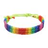 Klassisches Regenbogen geflochtenes Schnurarmband Verstellbarer Schmuck Buntes handgefertigtes Armband Boho Stil Mode
