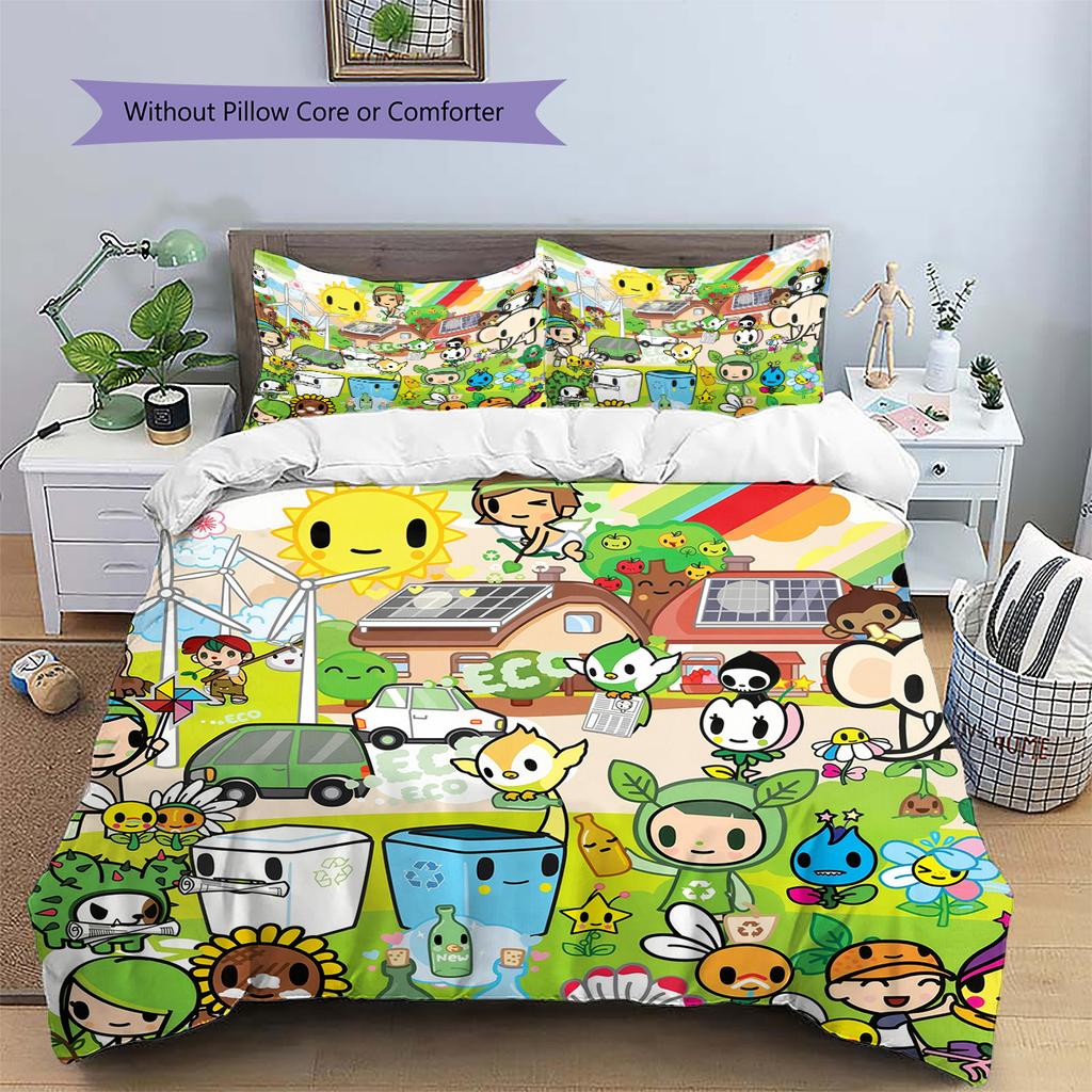 Tokidoki  Pattern Bedding Quilt Set  Home Decoration  Gift (1 * duvet cover + 2 * pillowcase  without core)