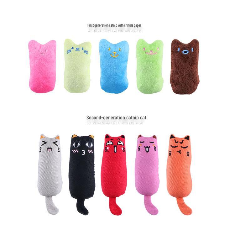 Pure Cotton Catnip Plush Teaser Stick - Cute Pet Self-Play Toy
