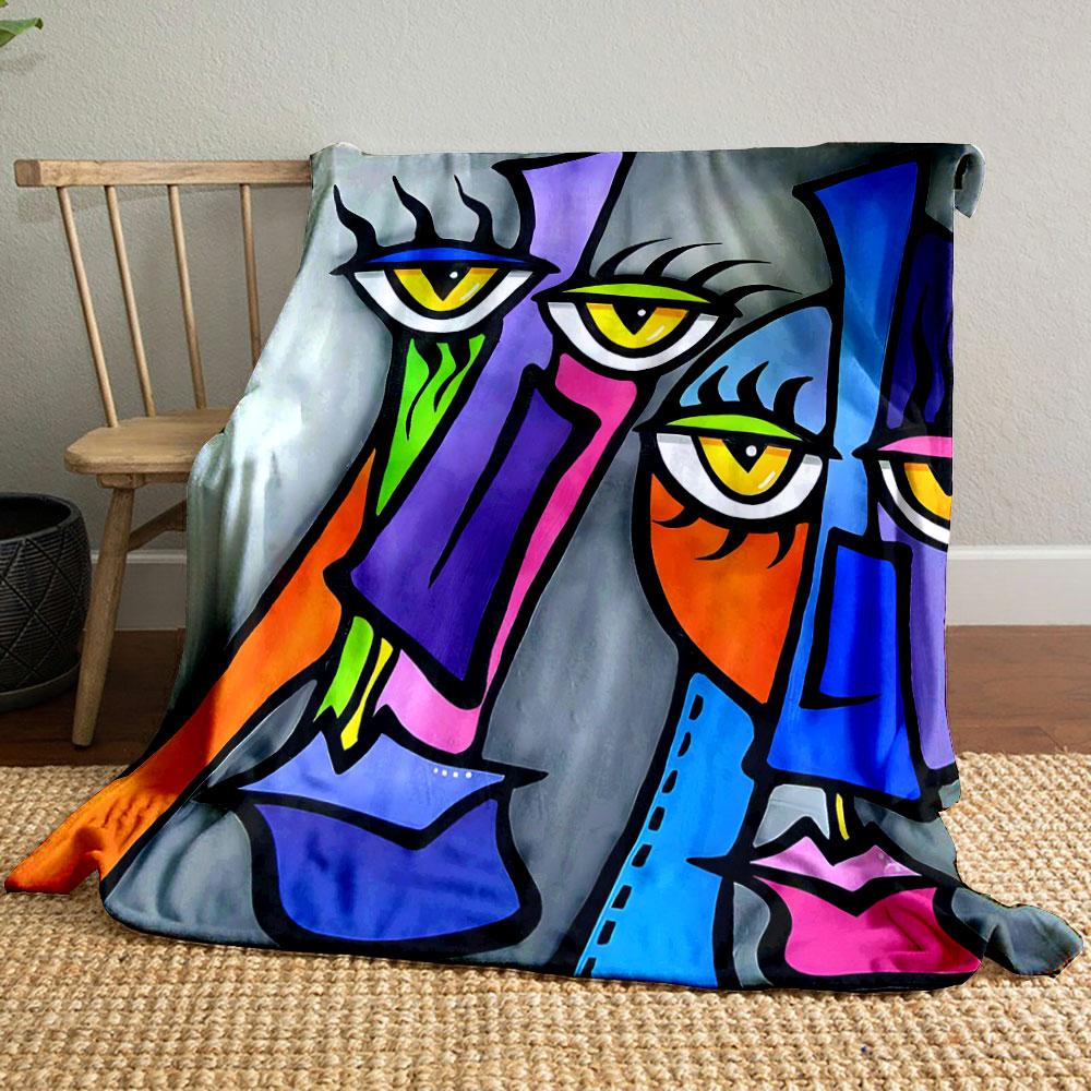 

Abstract Face Art Blanket bedroom Blanket for Livingroom Couch lunch break Soft throw for Friend s festival Gift 80cm x 120cm