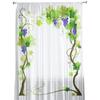 Plant Green Vine Fruit Sheer Curtains for Living Room Decoration Window Curtains for Kitchen Tulle Voile Organza Curtains
