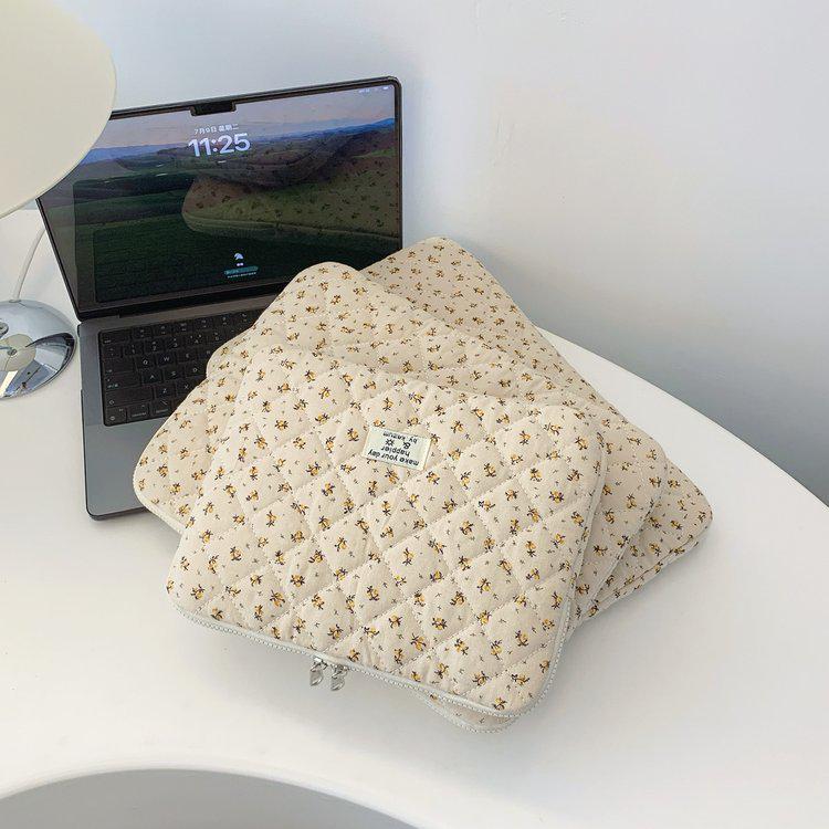 Gesteppte Laptoptasche mit Blumenmuster für 11-15 Zoll Tablets & Notebooks Small