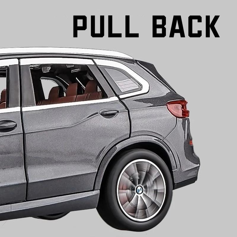 1/24 BMW X5 Alloy Car Model Diecast Car Sound Light Car Lovers Collection Kids Birthday Gift Metal Boys Toys Fashionable Ornaments