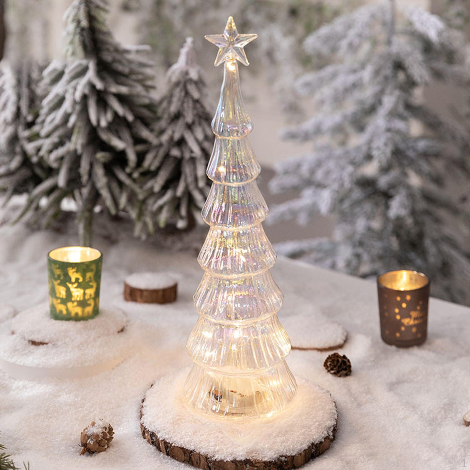 

Стеклянная фигурка рождественской елки, декоративная подсвеченная столешница для камина