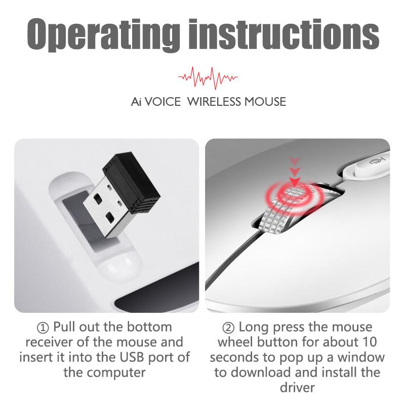 Ai Translation 2.4G Wireless Mouse For Laptop Computer Pc For Macbook Rechargeable Artificial Intelligent Mice Voice Control