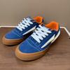 Blue and white embroidery personalized color matching American street board shoes lightning shoes fat bread shoes casual shoes cloth