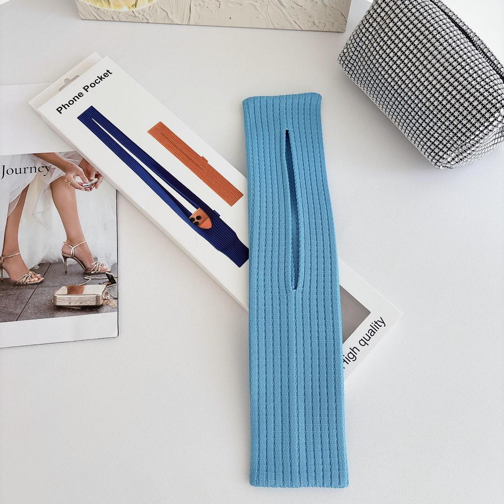 Stilvolle gestrickte Crossbody-Handtasche für Mobiltelefone – Multifunktionale Aufbewahrungstasche aus gewebtem Stoff