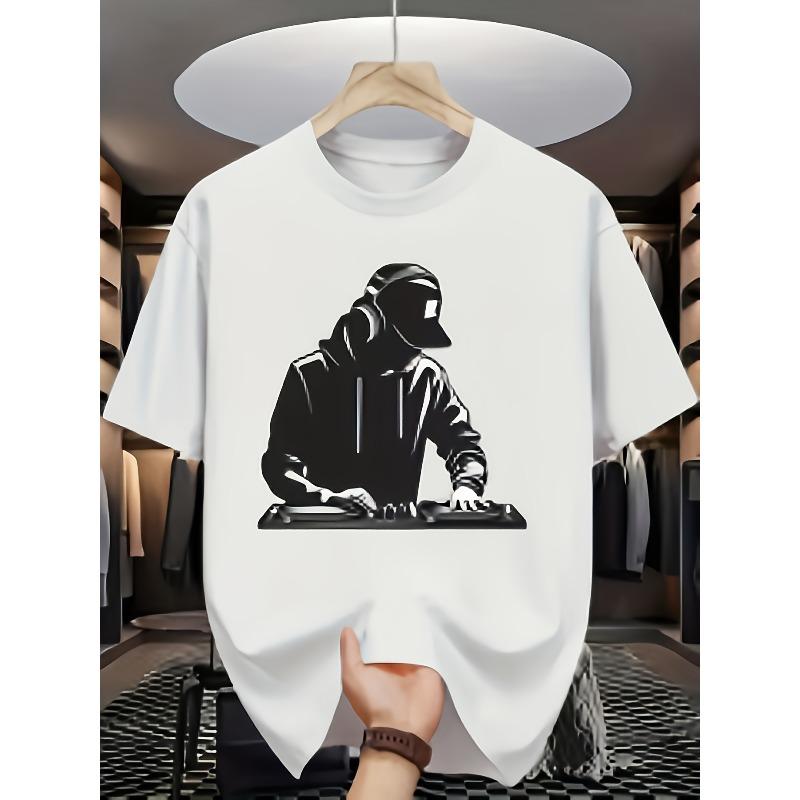 European Sizes Men'S Casual Sports Fashion Short Sleeve T-Shirt | 2D Print, Crew Neck, Slight Stretch Knit Fabric, Regular Fit, Suitable for Sports