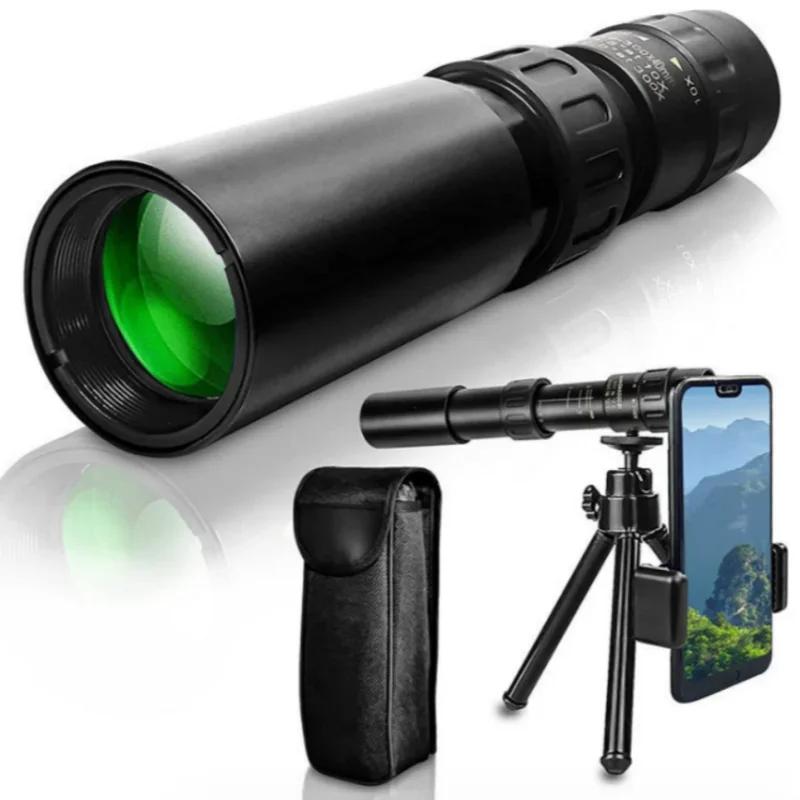 Powerful Binoculars Long Range Quality Portable 10-300X Zoom Metal HD Bak4 Professional Telescope Monocular for Hunting