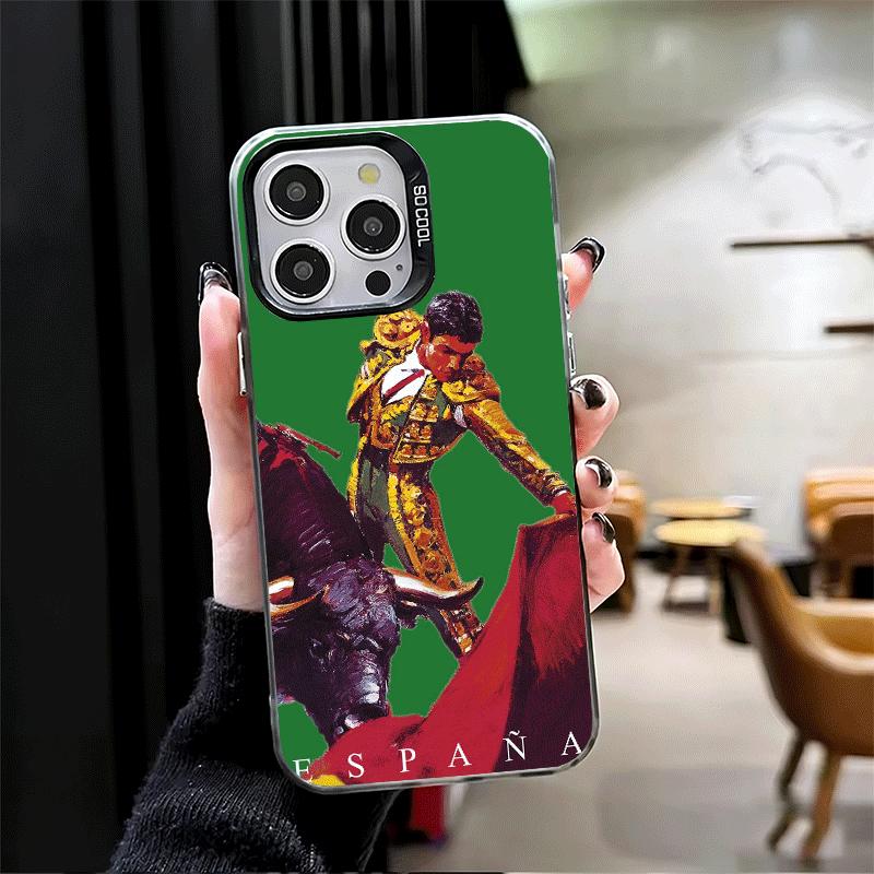 Bullfight Bull Fighter Matador Soft Phone Case for iPhone 15 16 17 Pro Max 17Air 16E 14 Plus 13 12 Mini Shockproof Cover Back Sh