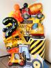4-teiliges Baustellen-Ballon-Set, einschließlich Bagger-, Gabelstapler-, Mischtruck-Folienballons, Baustellen-Geburtstagsthemenparty
