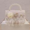 Xiaoxiangfeng Snowflake Velvet Toddler Princess Bag with Pearl Handle