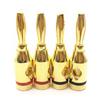 10 Pcs 4mm/ 0.16'' Open Screw Type Musical Cable Wire Banana Plug Gold Plated Speaker Terminal Plug Connector