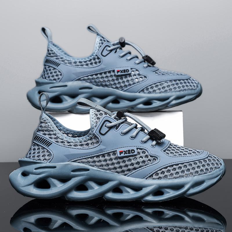 YRZL Men's Running Shoes Breathable Mesh Soft Sole Anti Slip Casual Sneakers Lightweight Comfortable Sports Shoes