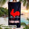 Beach Towel France National Football Team Print Custom Name Text Soft Towel for Swimming Pool